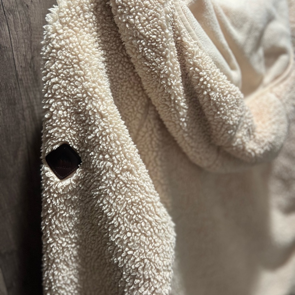 Burton Women's Tan Cream Teddy Jacket Womens Med EUC Sherpa - Picture 8 of 11